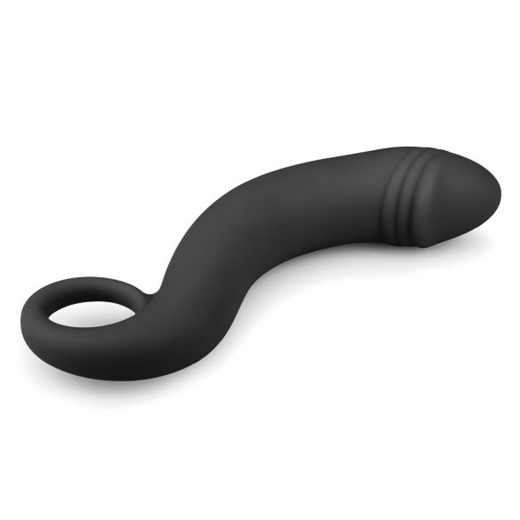 EasyToys - analni dildo zakrivljeni - silikon - crna
