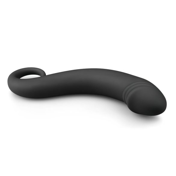 EasyToys - analni dildo zakrivljeni - silikon - crna