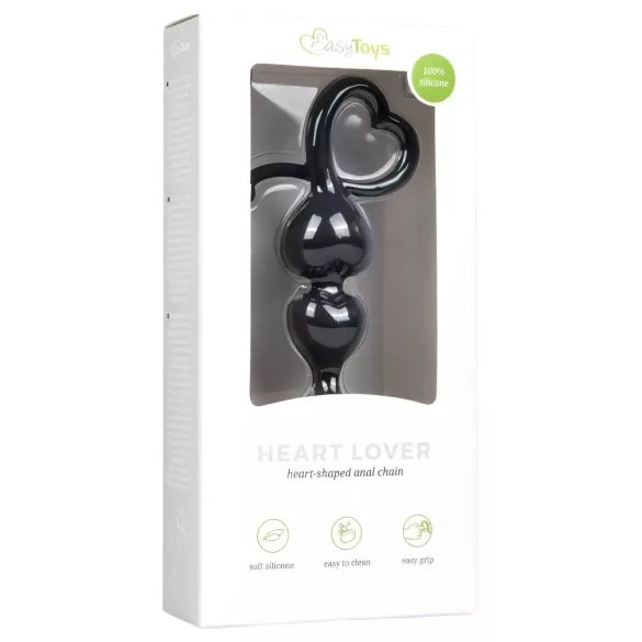 EasyToys - analni dildo s kuglicama - crni