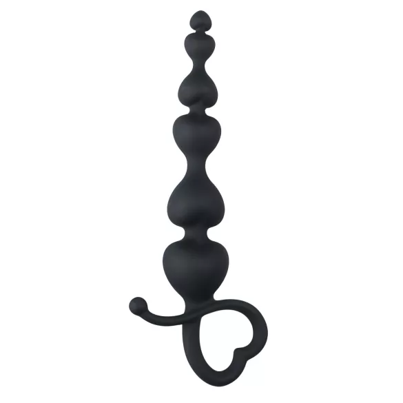 EasyToys - analni dildo s kuglicama - crni