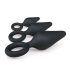 Easytoys - set analnih čepova s prstenom - 3 komada (crni)