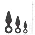 Easytoys - set analnih čepova s prstenom - 3 komada (crni)
