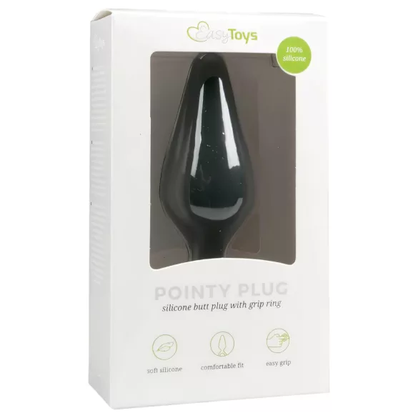 Easytoys - analni čepić s vrhom - mali - crni