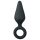 Easytoys Pointy Plug - analni čep s prstenom - srednji (crni)