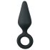 Easytoys Pointy Plug - analni čep s prstenom - srednji (crni)