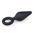Easytoys Pointy Plug - analni čep s prstenom - srednji (crni)