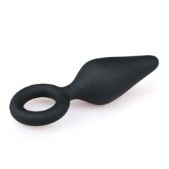   Easytoys Pointy Plug - analni dildo s prstenom za držanje - srednji (crni)