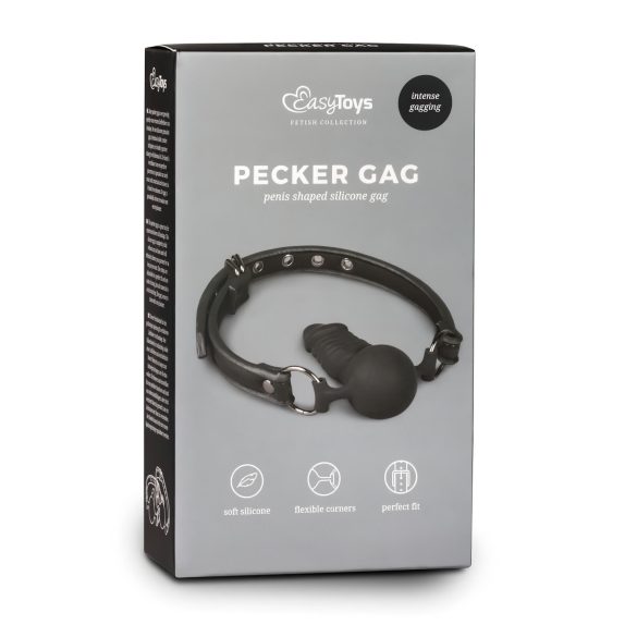 Easytoys - gag s unutrašnjim dildom (crni)