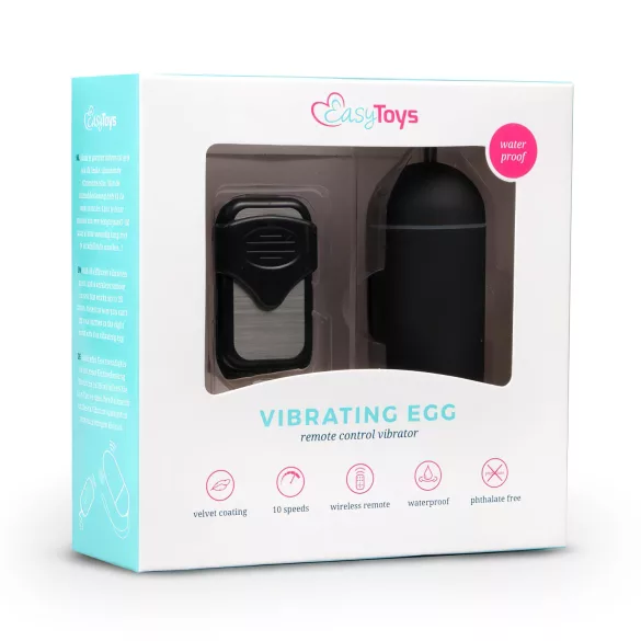 Easytoys - vibrator jaje s daljinskim upravljačem - crna