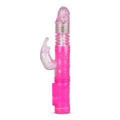   Easytoys - vibrator s rotirajućim kuglicama, potiskivač, poluga za klitor (roza)