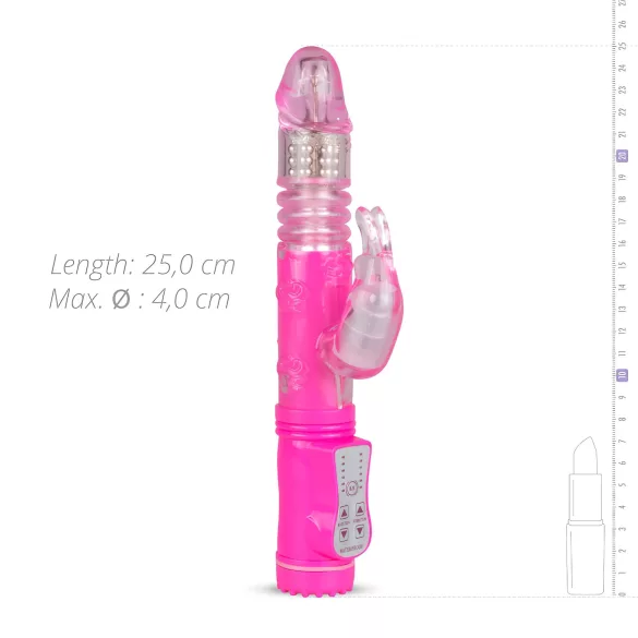 Easytoys Bunny - vibrator s guranjem - silikon - roza