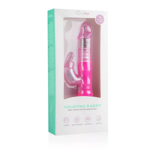 Easytoys Bunny - vibrator s guranjem - silikon - roza
