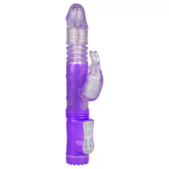 Easytoys Bunny - rotirajući vibrator s potiskivanjem - silikon ljubičasti