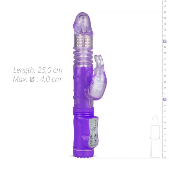 Easytoys - push-rotate, vibrator za klitoris zečića (ljubičasto-proziran)