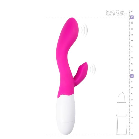 Easytoys Lily - vibrator s nastavkom za klitoris - silikon - roza