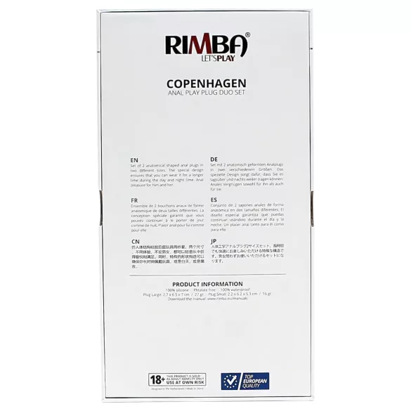 Rimba Copenhagen - set analnih čepova (crni, 2 komada)