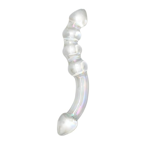 Rimba Xena - dvostruki stakleni dildo (prozirni)