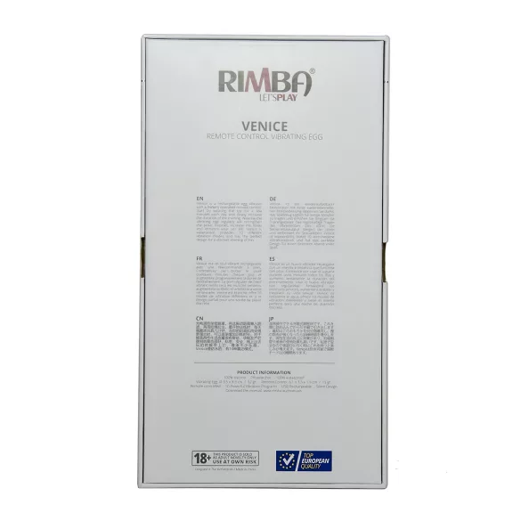 Rimba Venice - vibrirajuće jaje na daljinsko upravljanje - crno - punjivo