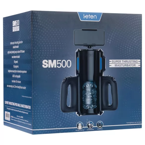 LETEN SM 500 - automatski masturbator s držačem za telefon - crni