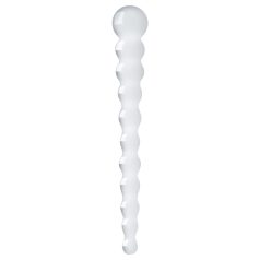 Gildo Glass No. 20 - stakleni dildo s perlama - prozirno