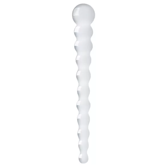 Gildo Glass No. 20 - stakleni dildo s perlama - prozirno