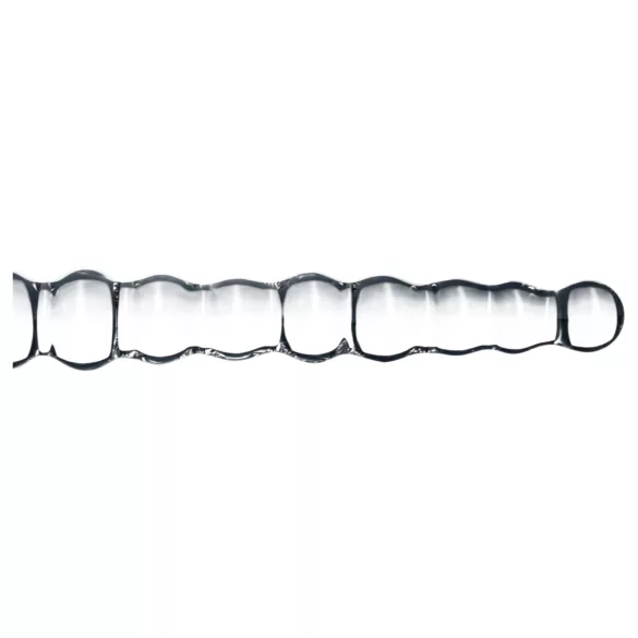 Gildo Glass No. 20 - stakleni dildo s perlama - prozirno