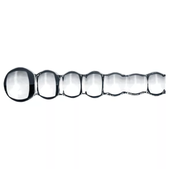 Gildo Glass No. 20 - stakleni dildo s perlama - prozirno