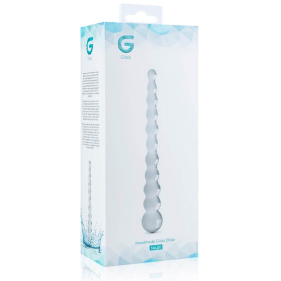 Gildo Glass br. 20 - stakleni dildo od perli (proziran)