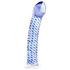   Gildo Glass No. 5 - stakleni dildo sa spiralom - prozirno plava
