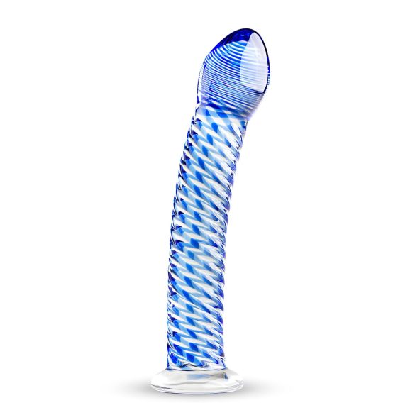 Gildo Stakleni No. 5 - spiralni dildo (prozirno-plavi)