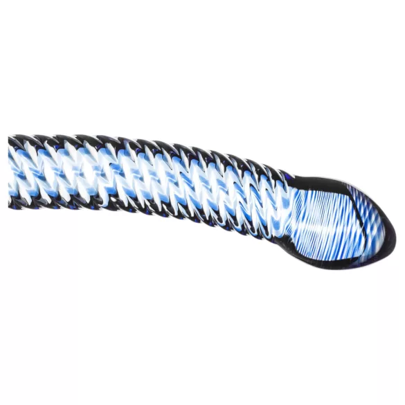 Gildo Glass No. 5 - stakleni dildo sa spiralom - prozirno plava