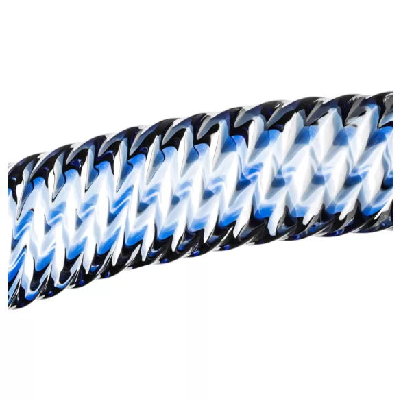 Gildo Glass No. 5 - stakleni dildo sa spiralom - prozirno plava