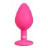 Easytoys Diamond - analni čep s bijelim draguljem (srednji) - roza