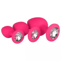 Easytoys Diamond - analni plug set - rozi