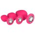 Easytoys Diamond - set analnih čepova (roza)