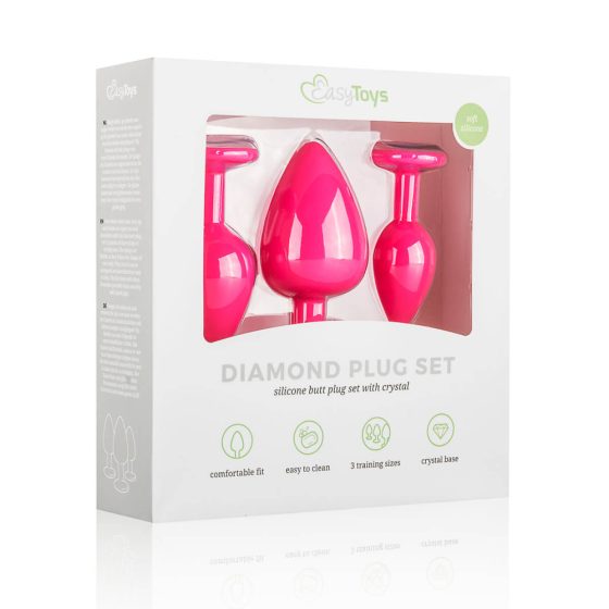 Easytoys Diamond - analni dildo set (roza)