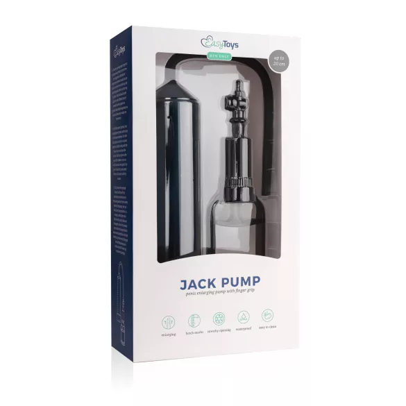 Easytoys - pumpa za penis s ručkom - crna