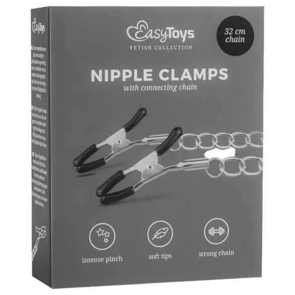 EasyToys - kopčice za bradavice s lancem (1 par)