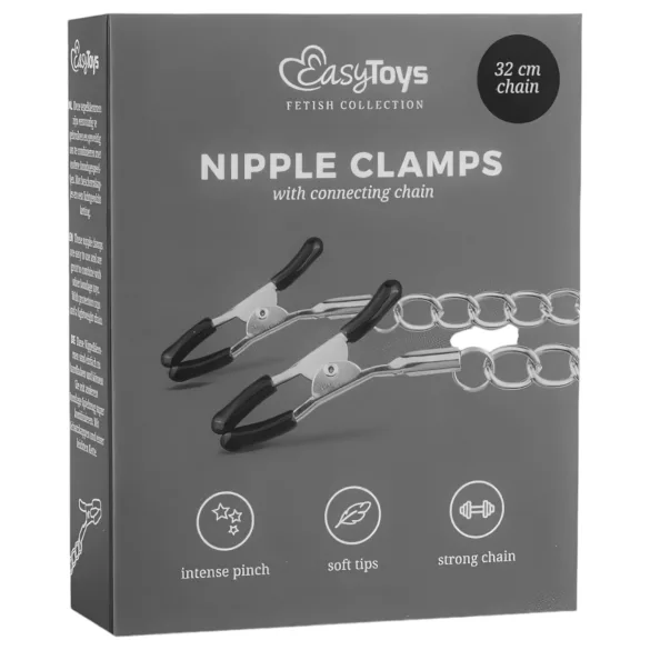EasyToys - kopče za bradavice s lancem - set 2 komada