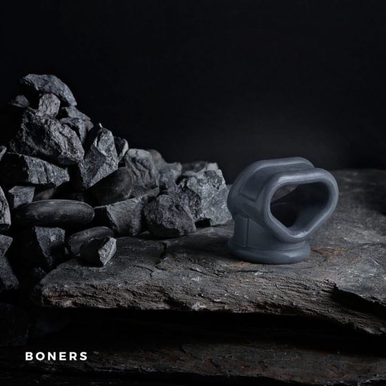 Boners 2u1 - prsten za penis i prsten za testise (sivo)