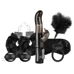 LoveBoxxx - set za vezanje s vibratorom - 6-dijelni - crna