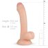 Real Fantasy Vince - dildo s testisom i prepucijem - 19,5 cm (natur)