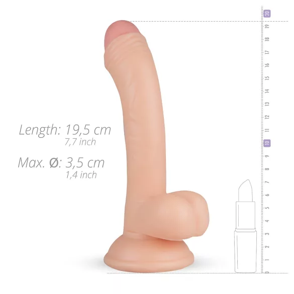 Real Fantasy Vince - dildo s testisima i prepucijem - 19,5 cm - prirodna boja