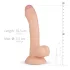 Real Fantasy Vince - dildo s testisima i prepucijem - 19,5 cm - prirodna boja