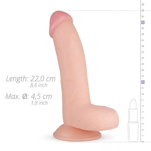 Real Fantasy Cliff - realistični dildo s testisima - 22 cm - prirodna boja
