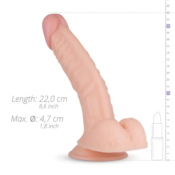 Real Fantasy Derek - realistični dildo s testisima - 22 cm - natur