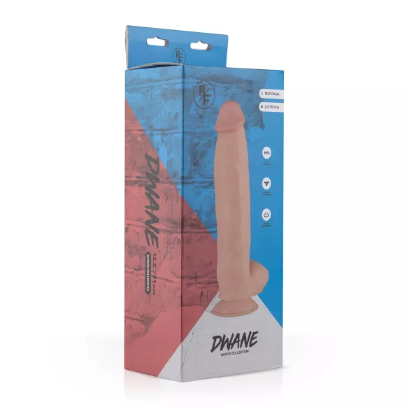 Real Fantasy Dwane - realistični dildo s testisima - 31 cm - natur