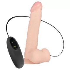   Real Fantasy Lewis - realistični vibrator na punjenje - 22 cm - natur