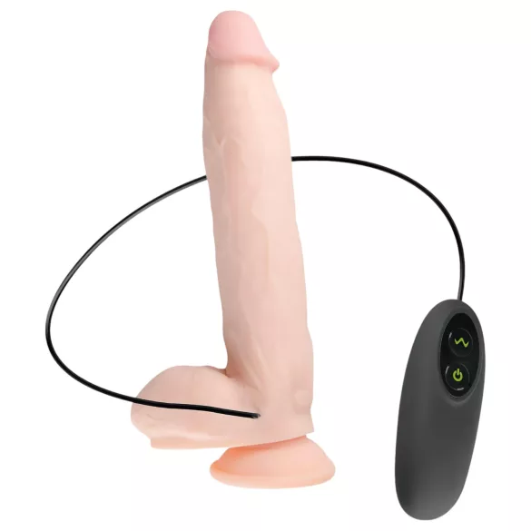 Real Fantasy Dwane - realistični vibrator na punjenje - 31 cm - prirodna boja