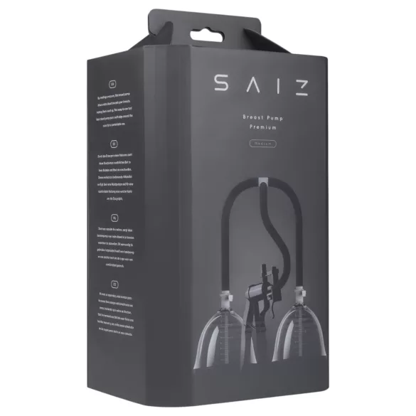 Saiz Premium - dvostruka pumpa za grudi - mala - prozirno-crna